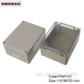 Caja de conexiones de montaje en superficie IP65 caja exterior caja de abs impermeable caja de plástico electrónica PWP101 con tamaño 115 * 89 * 55 mm